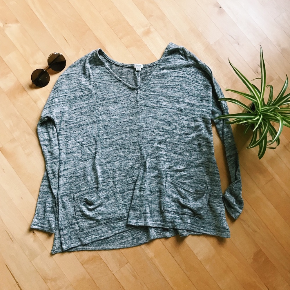Grey Marled Lightweight Sweater